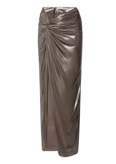 Shop Lapointe Shiny Jersey Sarong In Steel