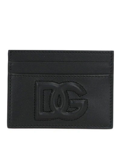 Shop Dolce & Gabbana Logo-detailed Smooth Leather Card Case In Black