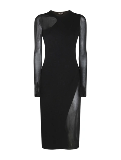Shop Tom Ford Women`s Black Crêpe Jersey Dress