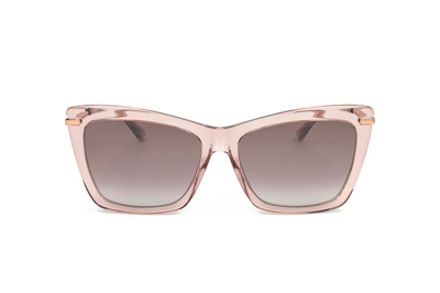 Shop Jimmy Choo Eyewear Butterfly Frame Sunglasses In Beige
