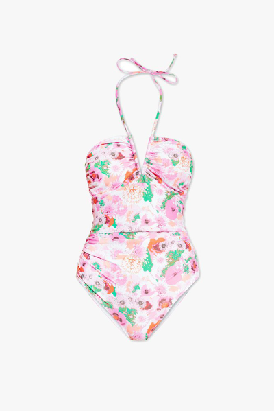 Shop Ganni One Piece Swimsuit In Multi