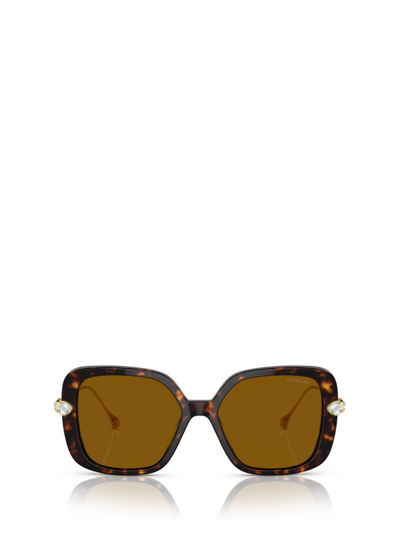 Shop Swarovski Square Frame Sunglasses In Multi