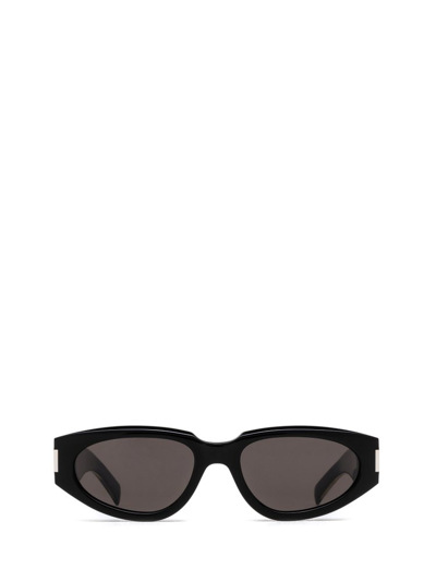 Shop Saint Laurent Eyewear Rectangle Frame Sunglasses In Black