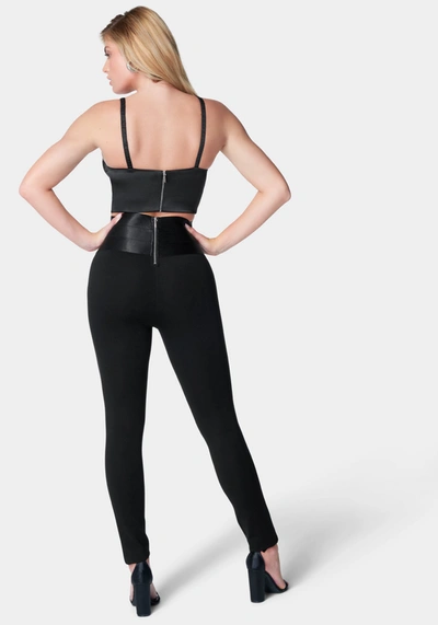 BEBE SATINY HIGH WAIST LEGGINGS 