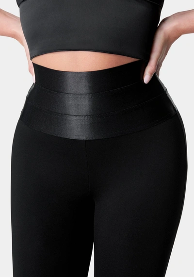 Shop Bebe Satiny High Waist Leggings In Black