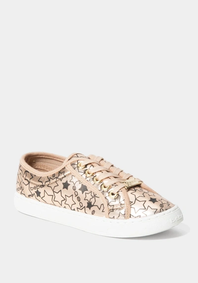 Shop Bebe Daney Logo Sneakers In Rose Gold Fx O