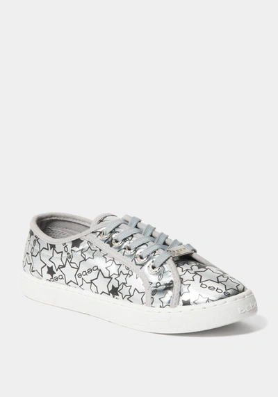 Shop Bebe Daney Logo Sneakers In Silver