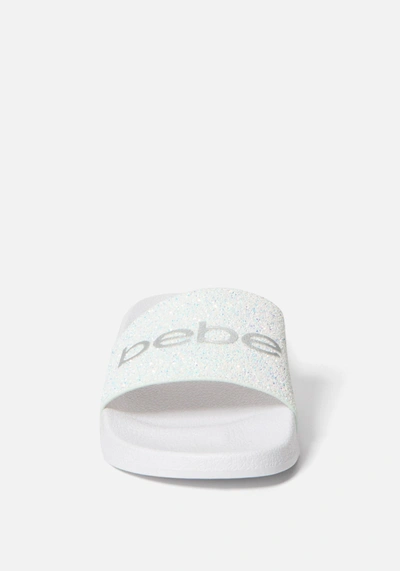 Shop Bebe Fraida Logo Slides In White