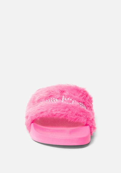 Shop Bebe Furiosa Faux Fur Slides In Rose