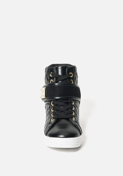 Bebe Dianica Quilted High Top Sneakers In Black
