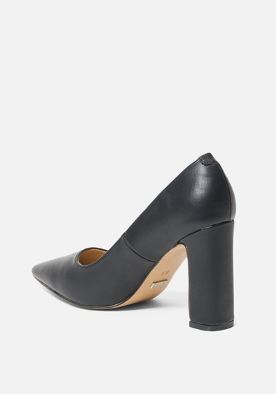 Bebe Ariel Block Heel Pumps In Black Faux