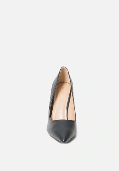 Bebe Ariel Block Heel Pumps In Black Faux