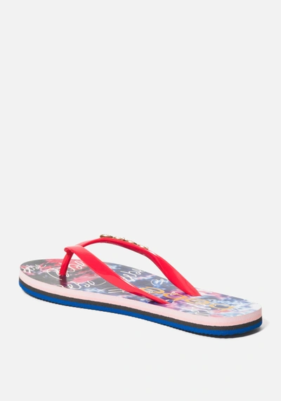 Shop Bebe Tamia  Logo Flip Flops In Fuschia