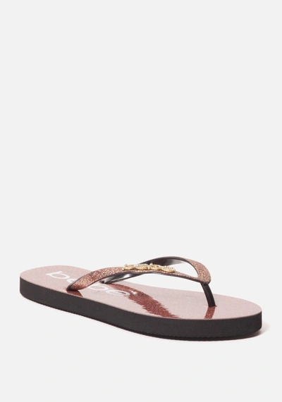 Shop Bebe Tracee  Logo Flip Flops In Black Multi