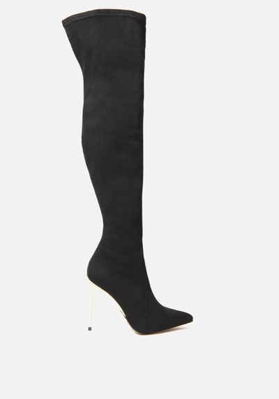 Bebe Valirya Over The Knee Boots In Black Suede