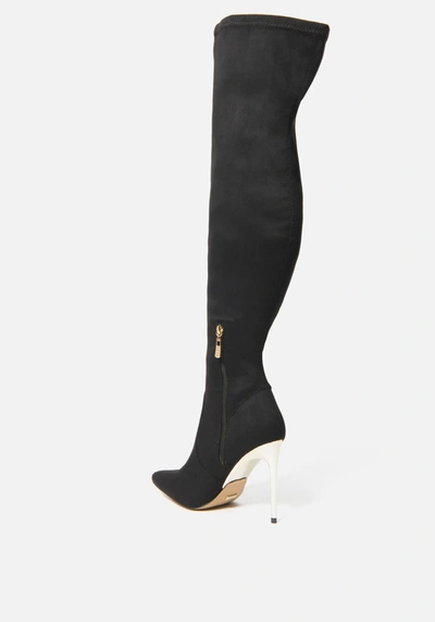 Bebe Valirya Over The Knee Boots In Black Suede