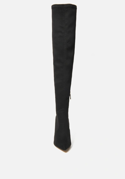 Bebe Valirya Over The Knee Boots In Black Suede