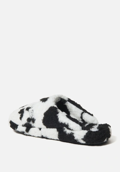 Bebe Molly Faux Fur Slipper In Black Cow