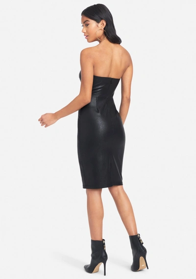 Shop Bebe Vegan Leather Tube Dress In Black