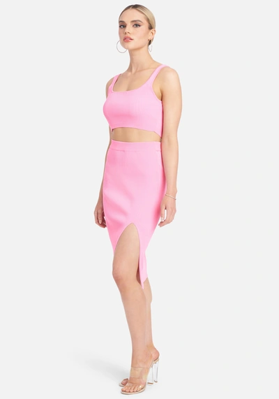 Shop Bebe Rib Two Piece Dress In Party Pink