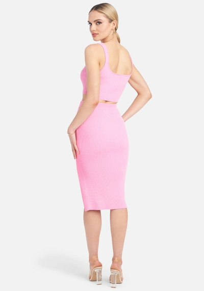 Shop Bebe Rib Two Piece Dress In Party Pink