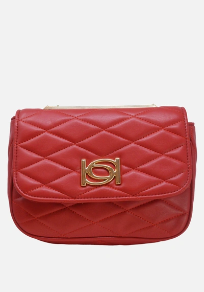 Shop Bebe Abigail Smooth Flap Shoulder Bag In Red