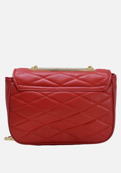 Shop Bebe Abigail Smooth Flap Shoulder Bag In Red
