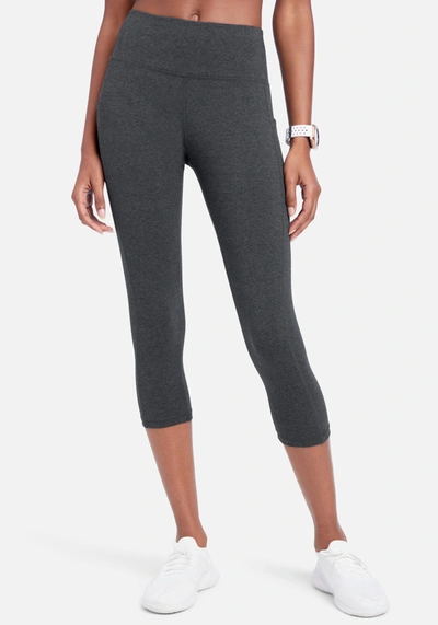 Bebe Sport Basic Capri In Charcoal Grey