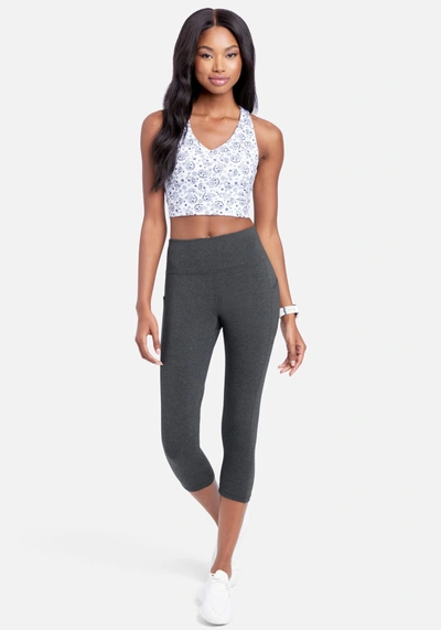 Bebe Sport Basic Capri In Charcoal Grey
