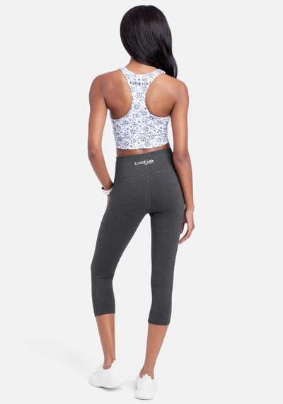 Bebe Sport Basic Capri In Charcoal Grey