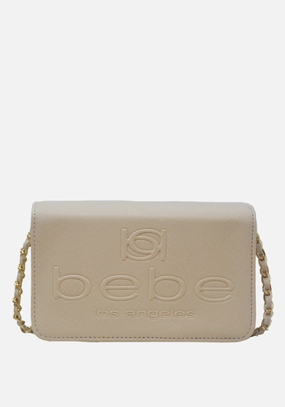 Shop Bebe Polly Flap Crossbody In Nude