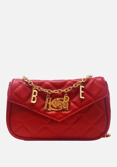Shop Bebe Wyatt V-flap Shoulder Bag In Red