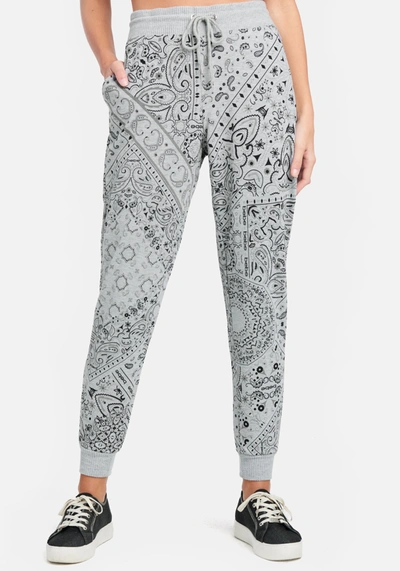 Bebe Bandana Print Jogger In Heather Grey