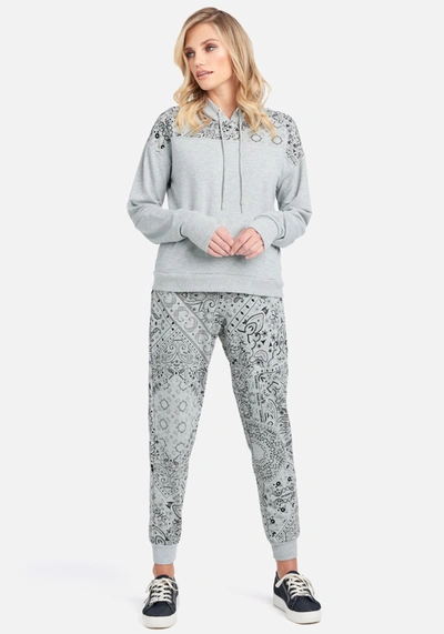 Bebe Bandana Print Jogger In Heather Grey