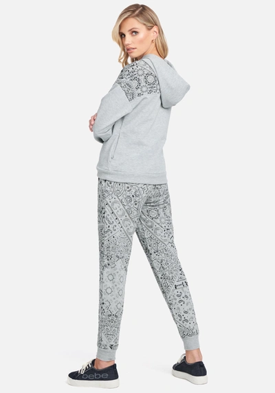 Bebe Bandana Print Jogger In Heather Grey