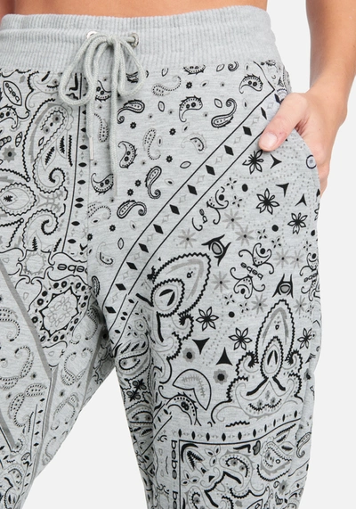 Bebe Bandana Print Jogger In Heather Grey