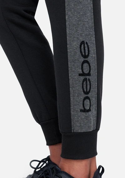 Shop Bebe Contrast Side Insert Jogger In Black