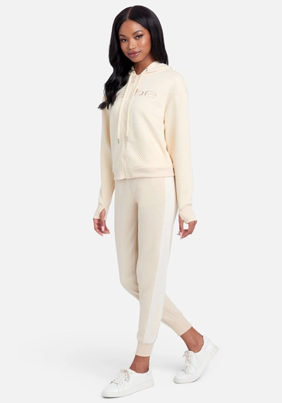 Bebe Contrast Side Insert Jogger In Ivory