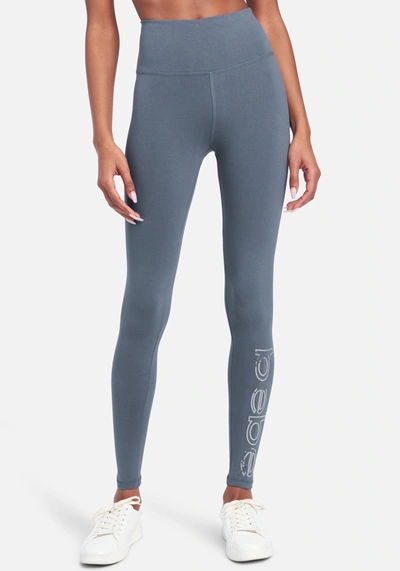 Shop Bebe Sport Sequin Logo Legging In Blue Smoke