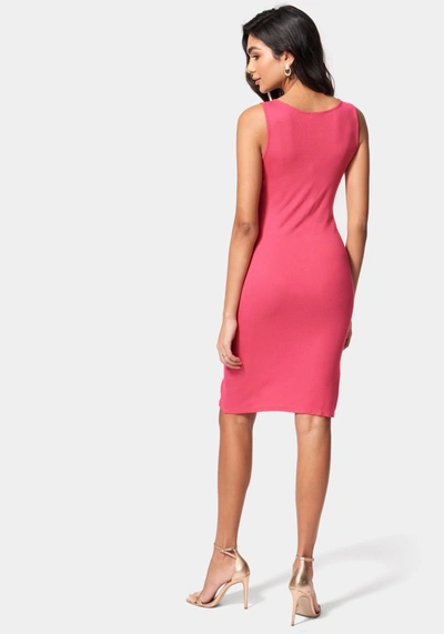 Bebe Tank Logo Dress In Fuchsia