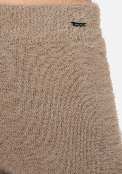 Bebe Soft Yarn High Waisted Sweater Short In Mocha Brown