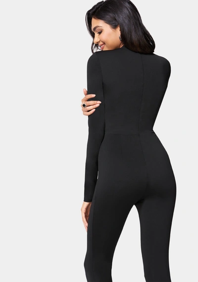 Bebe Bar Detail Jumpsuit In Black