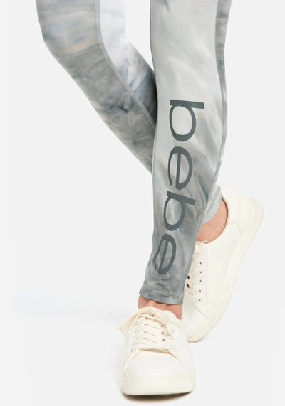 Shop Bebe Tie Dye Pocket Legging In Grey,white Tie-dye