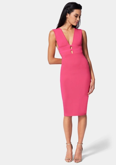 Shop Bebe Caged Slinky Knit Dress In Love Potion
