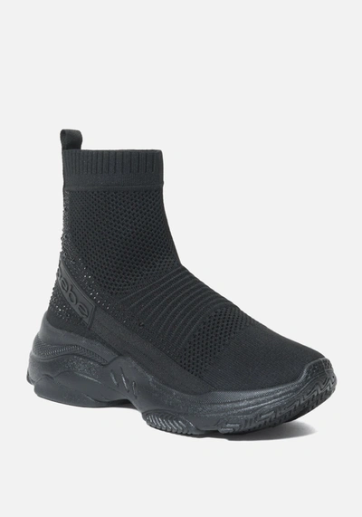 Shop Bebe Aspen Sneakers In Black Flyknit
