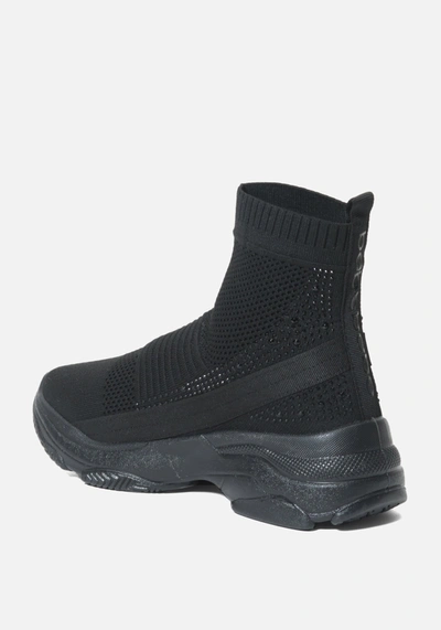 Bebe Aspen Sneakers In Black Flyknit