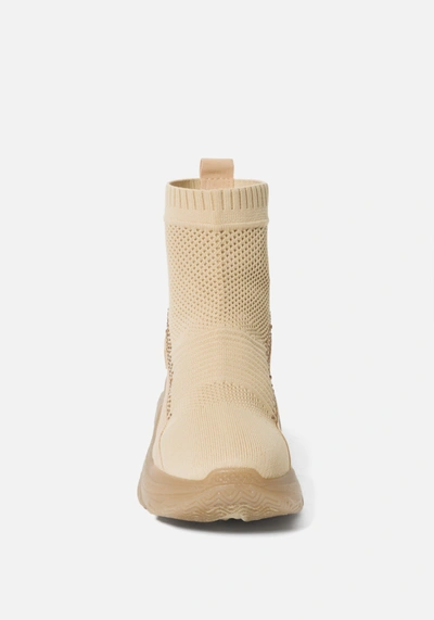Bebe Women's Aspen Perforated Ankle Boots In Nude Flyknit