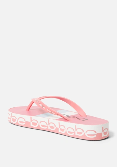 Shop Bebe Kiera Flip Flops In Pink Pvc