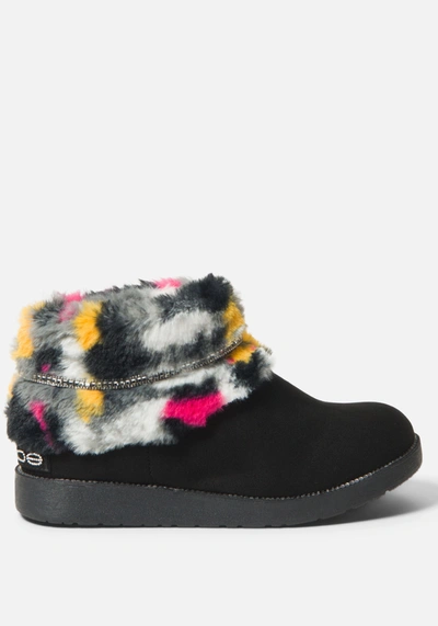Bebe Nayeli Boots In Black Sudette Multi