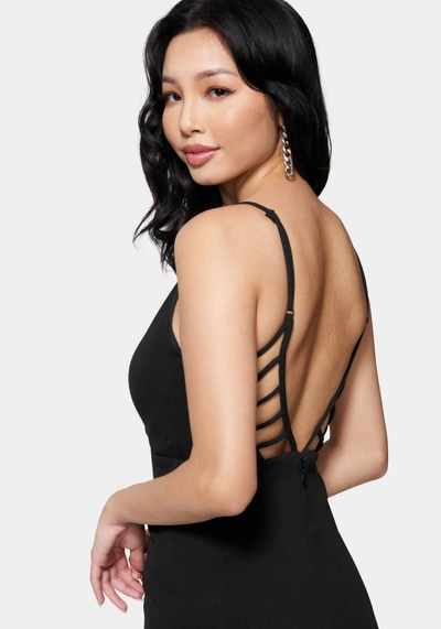 Bebe Caged Low Back Mini Dress In Black